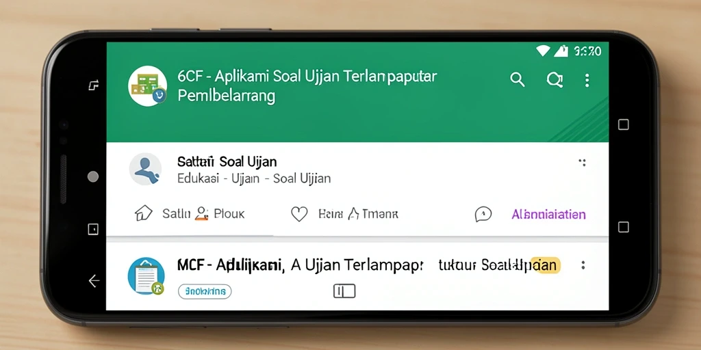 Antarmuka aplikasi Soal Ujian 6CF yang mudah digunakan.