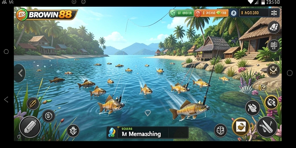 Tampilan antarmuka BROWIN88 dengan suasana memancing yang menawan.