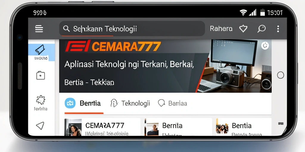 Tampilan antarmuka aplikasi CEMARA777 yang menarik dan modern.