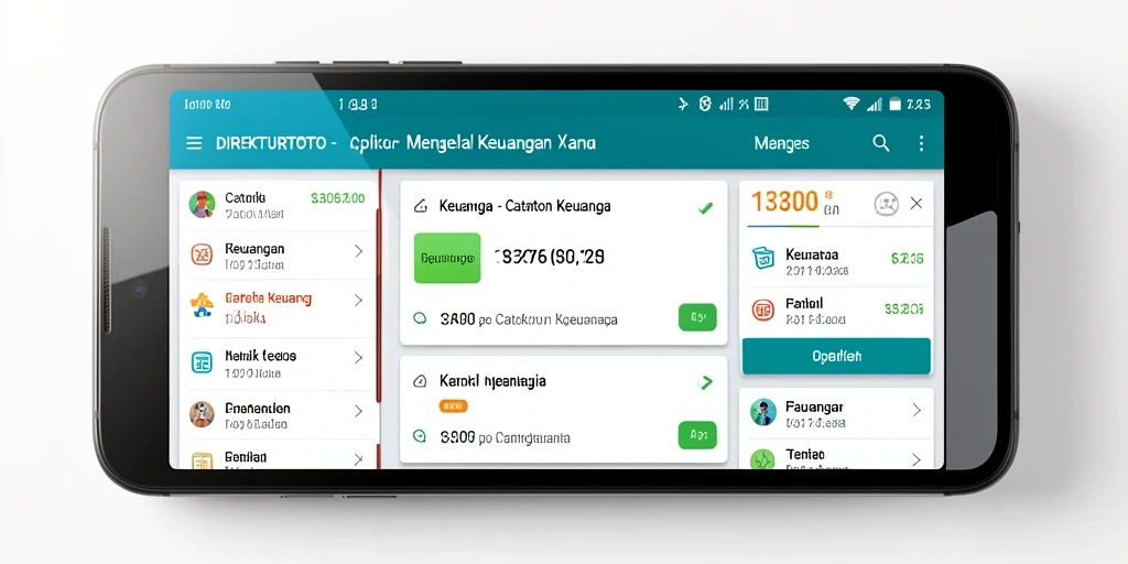 Tampilan antarmuka aplikasi Catatan Keuangan DIREKTURTOTO yang user-friendly.