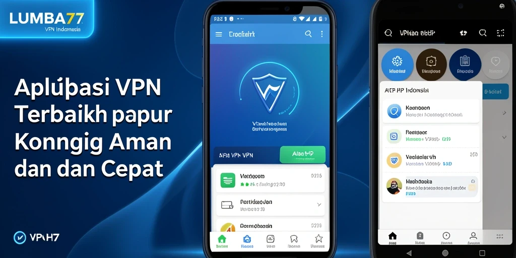 Antarmuka aplikasi LUMBA77 yang intuitif saat terhubung ke VPN.