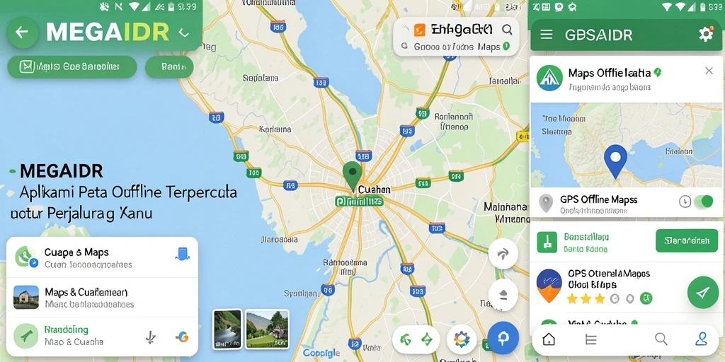 Tampilan antarmuka intuitif dari aplikasi MEGAIDR untuk navigasi GPS Offline.