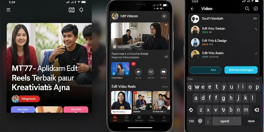 Antarmuka MT777 menunjukkan fitur Edit Video Reels yang menarik.